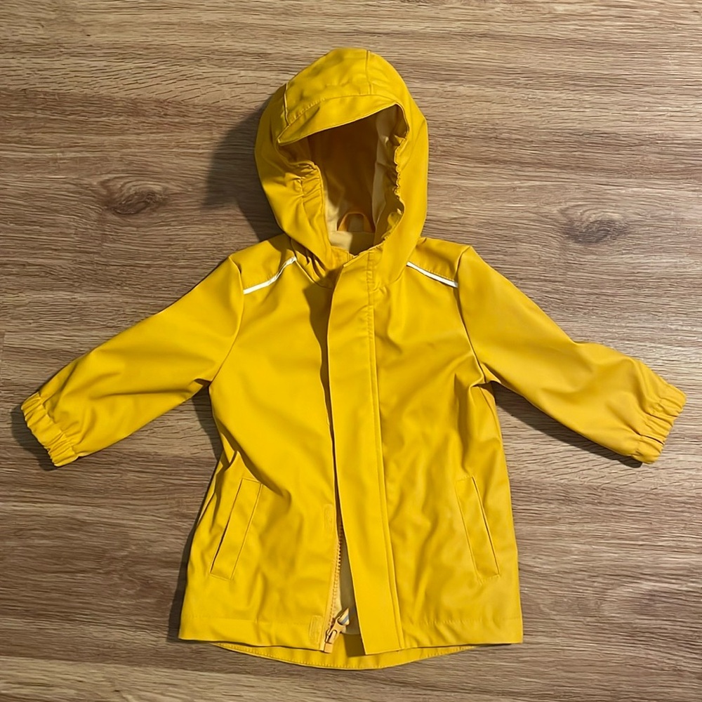 Cat & Jack Unisex Toddler Golden Yellow Raincoat 12M EUC